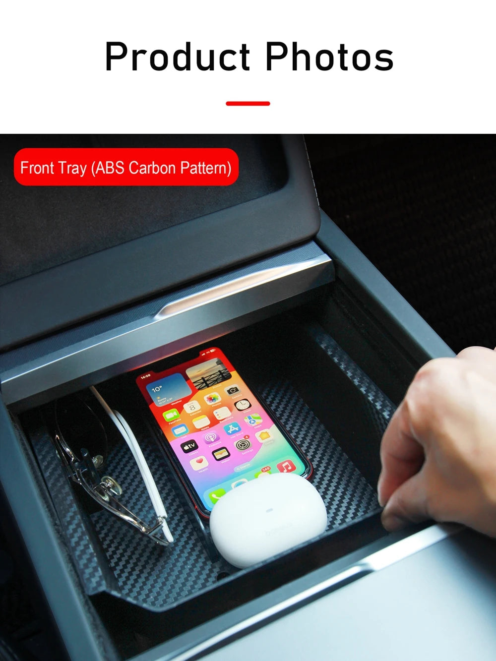 Center Console Organizer Tray for Tesla Model Y Juniper & Model 3 2025 Cup Holder Armrest Hidden Storage Box Drawer Accessories
