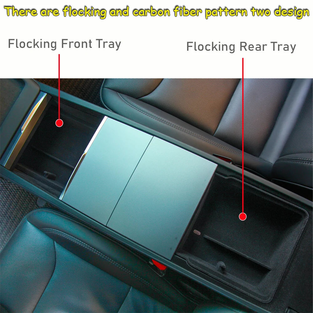 Center Console Organizer Tray for Tesla Model Y Juniper & Model 3 2025 Cup Holder Armrest Hidden Storage Box Drawer Accessories