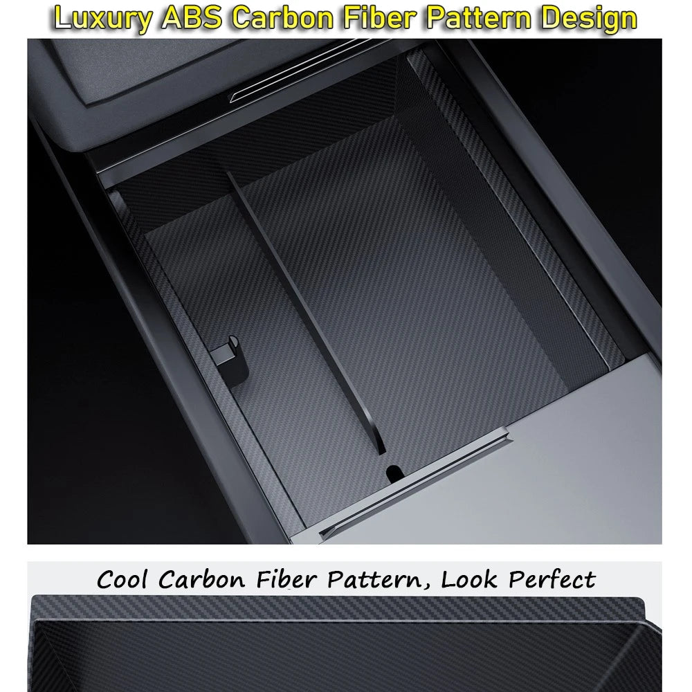 Center Console Organizer Tray for Tesla Model Y Juniper & Model 3 2025 Cup Holder Armrest Hidden Storage Box Drawer Accessories
