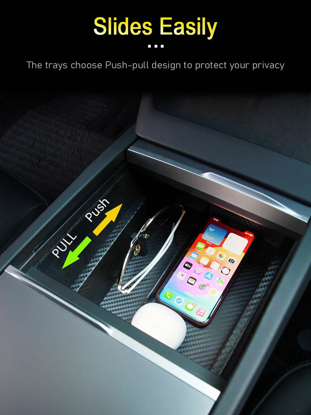 Center Console Organizer Tray for Tesla Model Y Juniper & Model 3 2025 Cup Holder Armrest Hidden Storage Box Drawer Accessories
